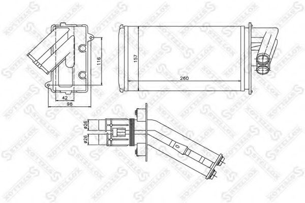 Теплообменник, отопление салона STELLOX 10-35016-SX