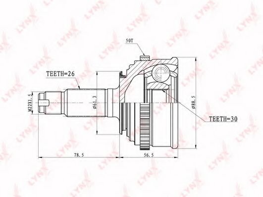 Шарнирный комплект, приводной вал LYNXauto CO-3650A