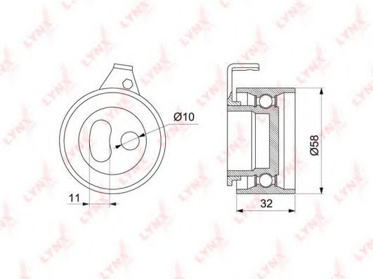 Натяжной ролик, ремень ГРМ LYNXauto PB-1217