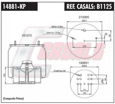 Кожух пневматической рессоры CASALS B1125