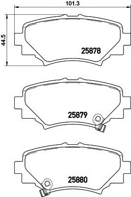 Комплект тормозных колодок, дисковый тормоз HELLA PAGID 8DB 355 021-411