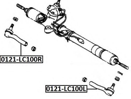 Наконечник поперечной рулевой тяги ASVA 0121-LC100L