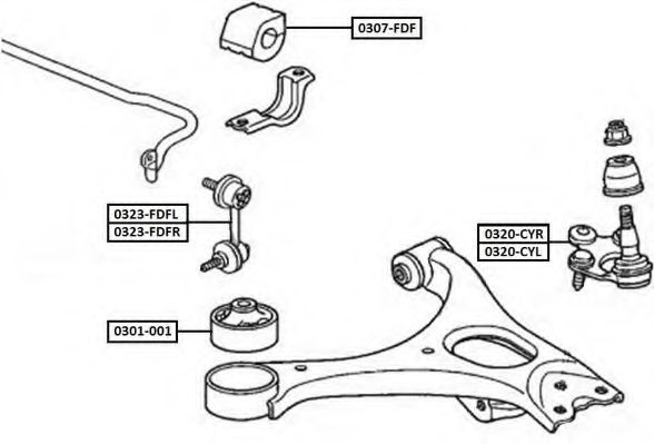 Тяга / стойка, стабилизатор ASVA 0323-FDFL