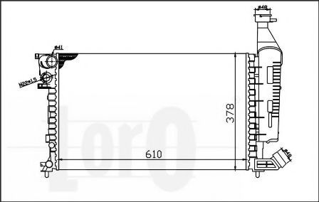 Радиатор, охлаждение двигателя LORO 009-017-0001