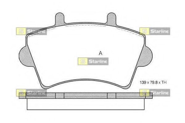 Комплект тормозных колодок, дисковый тормоз STARLINE BD S201