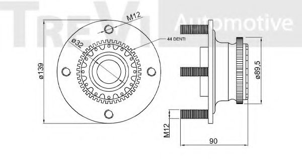 Комплект подшипника ступицы колеса TREVI AUTOMOTIVE KR206