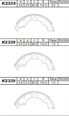 Комплект тормозных колодок ASIMCO K2339