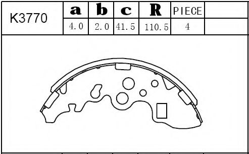 Комплект тормозных колодок ASIMCO K3770