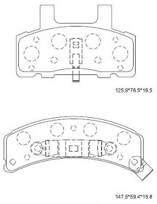 Комплект тормозных колодок, дисковый тормоз ASIMCO KD6760