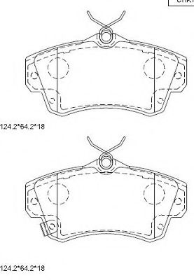 Комплект тормозных колодок, дисковый тормоз ASIMCO KD6778