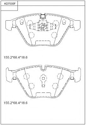 Комплект тормозных колодок, дисковый тормоз ASIMCO KD7535F