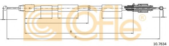 Трос, стояночная тормозная система COFLE 10.7634
