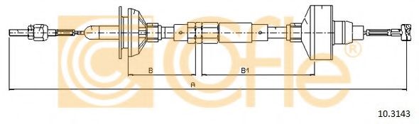 Трос, управление сцеплением COFLE 10.3143