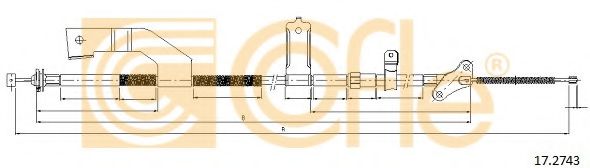 Трос, стояночная тормозная система COFLE 17.2743