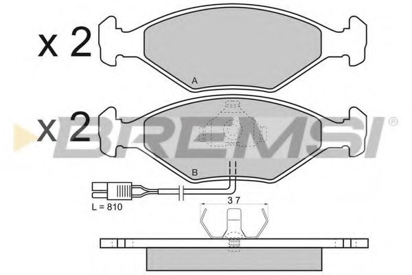 Комплект тормозных колодок, дисковый тормоз BREMSI BP2343