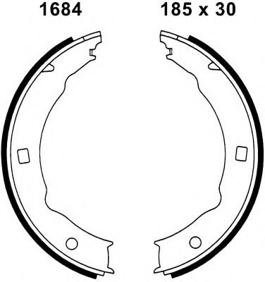 Комплект тормозных колодок, стояночная тормозная система BSF 01684