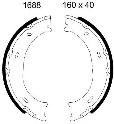 Комплект тормозных колодок, стояночная тормозная система BSF 01688