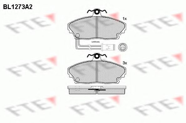 Комплект тормозных колодок, дисковый тормоз FTE BL1273A2