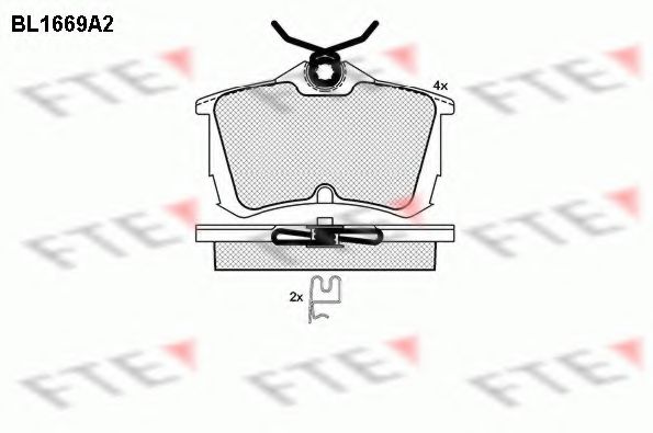 Комплект тормозных колодок, дисковый тормоз FTE BL1669A2