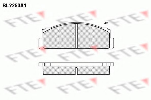 Комплект тормозных колодок, дисковый тормоз FTE BL2253A1