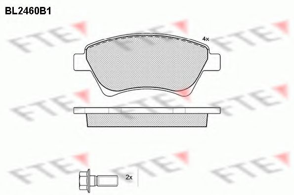 Комплект тормозных колодок, дисковый тормоз FTE BL2460B1