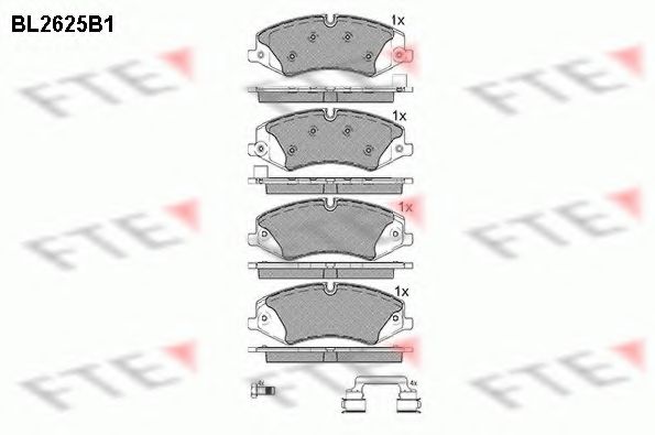 Комплект тормозных колодок, дисковый тормоз FTE 25022