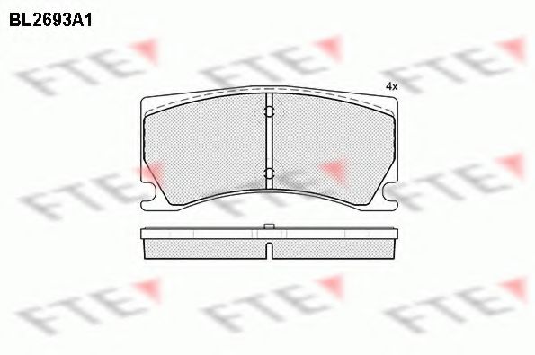 Комплект тормозных колодок, дисковый тормоз FTE BL2693A1