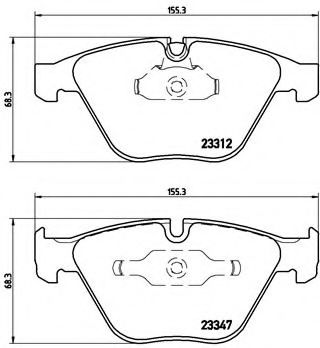 Комплект тормозных колодок, дисковый тормоз BREMBO P 06 046