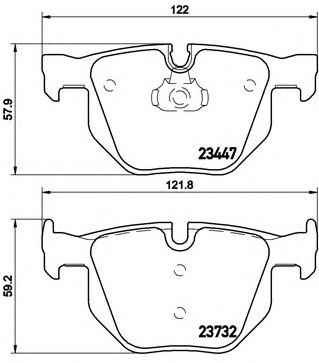 Комплект тормозных колодок, дисковый тормоз BREMBO P 06 056