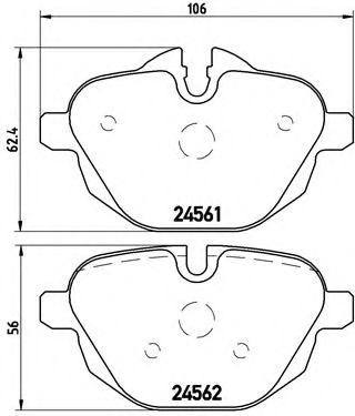 Комплект тормозных колодок, дисковый тормоз BREMBO P 06 064