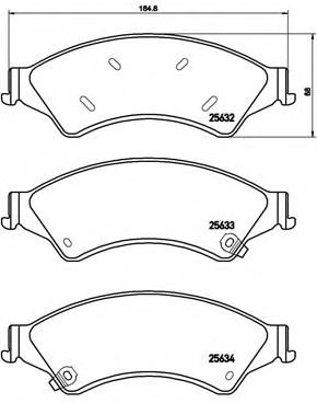 Комплект тормозных колодок, дисковый тормоз BREMBO P 24 153