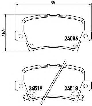 Комплект тормозных колодок, дисковый тормоз BREMBO P 28 038