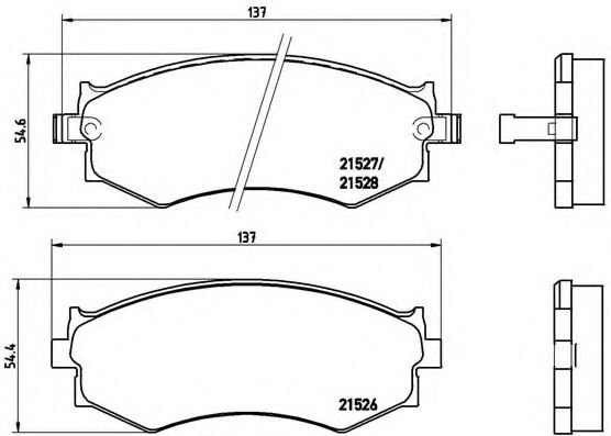 Комплект тормозных колодок, дисковый тормоз BREMBO P 30 002