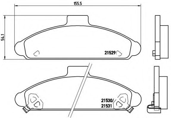 Комплект тормозных колодок, дисковый тормоз BREMBO P 30 004
