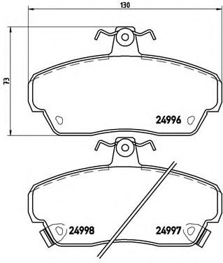 Комплект тормозных колодок, дисковый тормоз BREMBO P 52 020