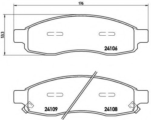 Комплект тормозных колодок, дисковый тормоз BREMBO P 58 001