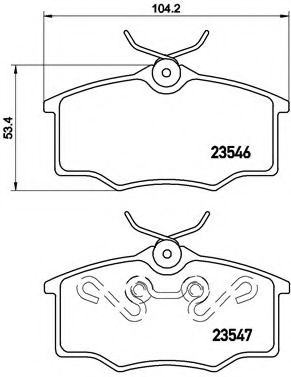 Комплект тормозных колодок, дисковый тормоз BREMBO P 59 034