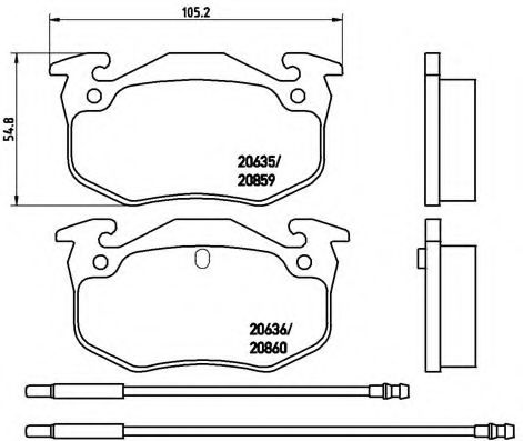 Комплект тормозных колодок, дисковый тормоз BREMBO P 61 029