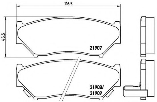 Комплект тормозных колодок, дисковый тормоз BREMBO P 79 008