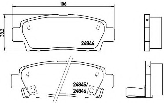 Комплект тормозных колодок, дисковый тормоз BREMBO P 83 111