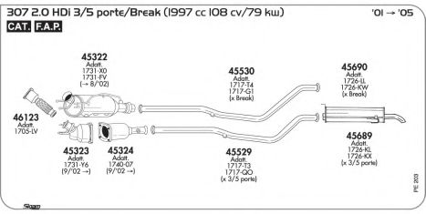 Система выпуска ОГ AKS DASIS SGPE203