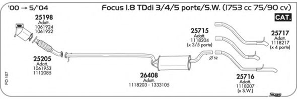 Система выпуска ОГ AKS DASIS SGFO107