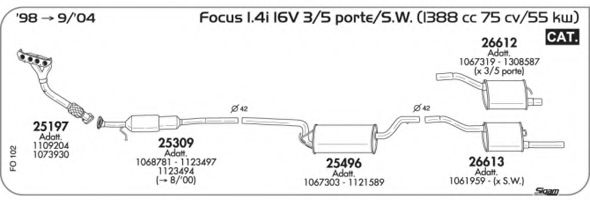 Система выпуска ОГ AKS DASIS SGFO102