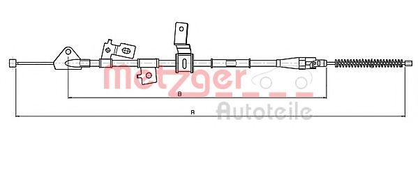 Трос, стояночная тормозная система METZGER 17.5070