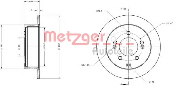 Тормозной диск METZGER 6110396