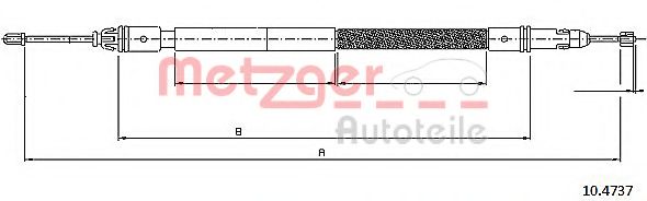 Трос, стояночная тормозная система METZGER 10.4737