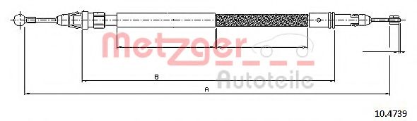 Трос, стояночная тормозная система METZGER 10.4739