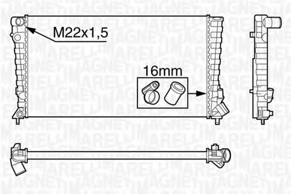 Радиатор, охлаждение двигателя MAGNETI MARELLI 350213118500