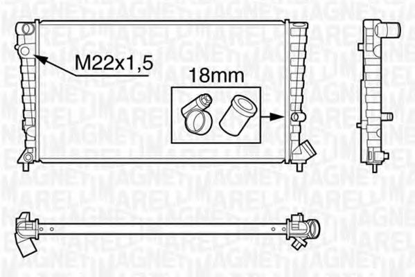 Радиатор, охлаждение двигателя MAGNETI MARELLI 350213119500