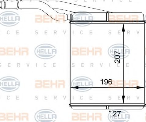 Теплообменник, отопление салона BEHR HELLA SERVICE 8FH 351 313-091